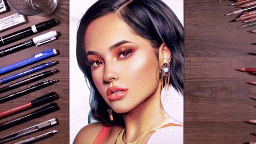 Becky G Gorgeous Art Drawing GIF