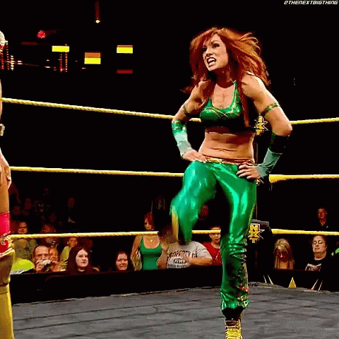 Becky Lynch Doing Irish Jig In The Ring GIF