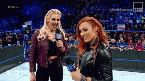Becky Lynch Suddenly Strikes Throat Punch GIF