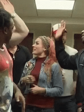 Becky Lynch Team High Five GIF