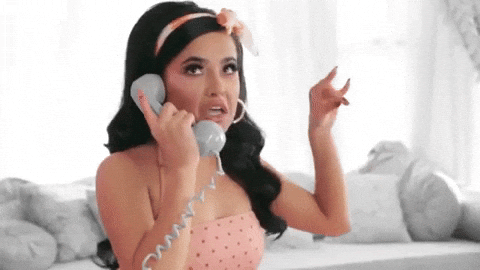 Becky Maluma Talking To Person In Telephone GIF