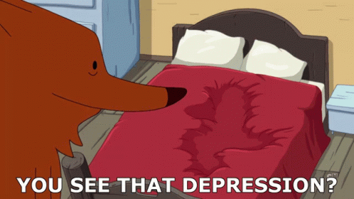Bed Depression Cartoon Dog GIF