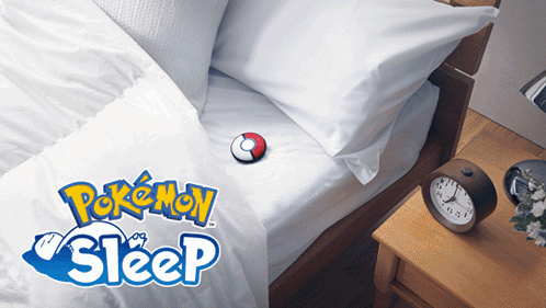 Bed With Pokemon Sleep Logo GIF