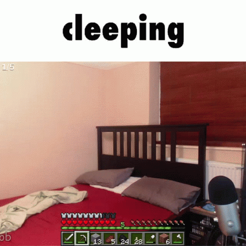 Bed With Sleeping Text GIF