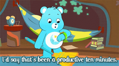 Bedtime Bear Productive Care Bear GIF