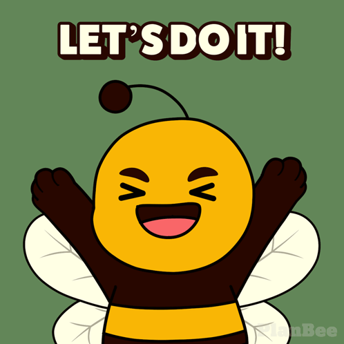 Bee Cartoon Saying Lets Do It