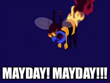 Bee Cartoon Saying Mayday GIF