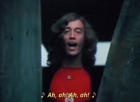 Bee Gees Singing Stayin Alive GIF