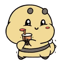 Bee Holding Bubble Tea Cup