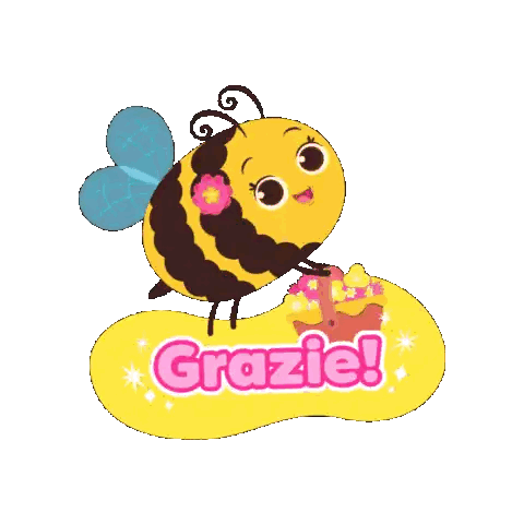 Bee Sitting on Grazie Sign