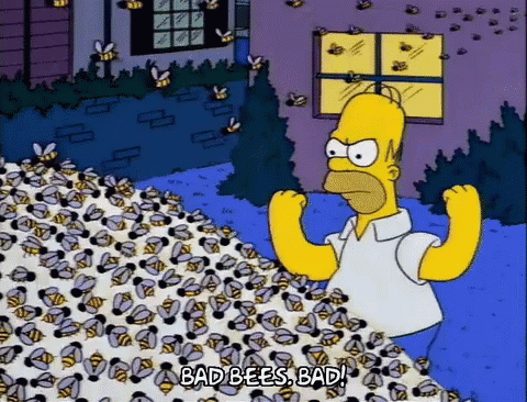 Bee Sting Homer Simpsons Fighting Bees GIF
