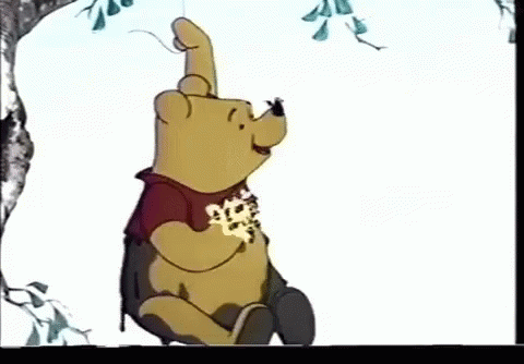 Bee Sting Winnie The Pooh Hanging On Tree GIF
