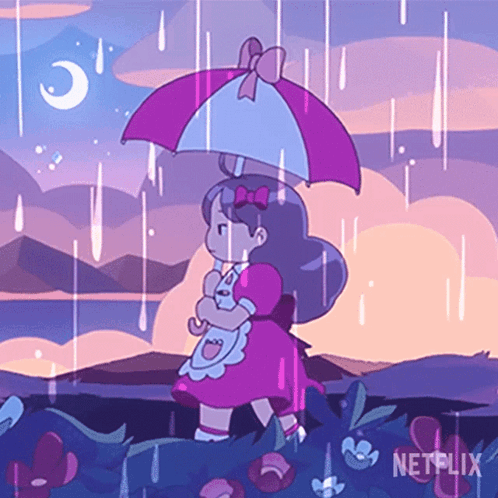 Bee Walking Under The Rain Bee And Puppycat GIF