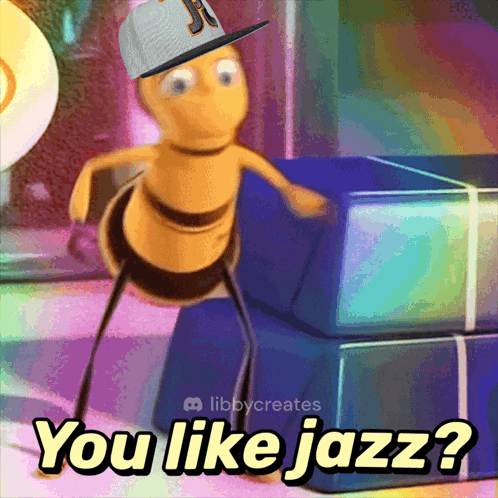 Bee With Hat Boxes Says You Like Jazz GIF