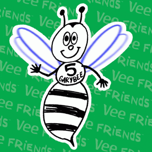 Bee With Number 5 On Chest GIF
