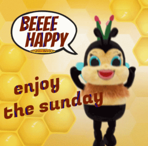 Bee With Speech Bubble Saying Beeee Happy GIF