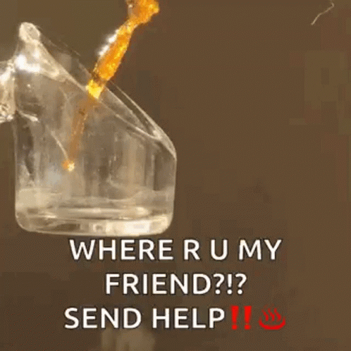Beer Bottle Poured Into Glass Saying Where ' R U My Friend ? GIF