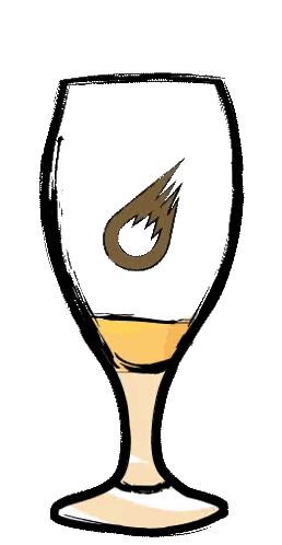 Beer Glass With Flame Logo
