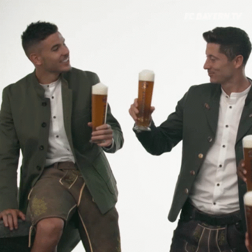 Beerfest Guys In German Outfit Cheers GIF