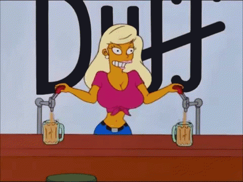 Beerfest The Simpsons Duff Beer Overflowing GIF