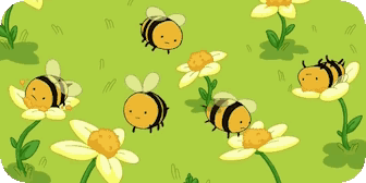 Bees Flying Around Flowers