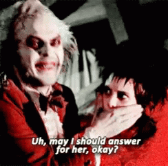 Beetlejuice Meme Restraining Lydia To Talk GIF