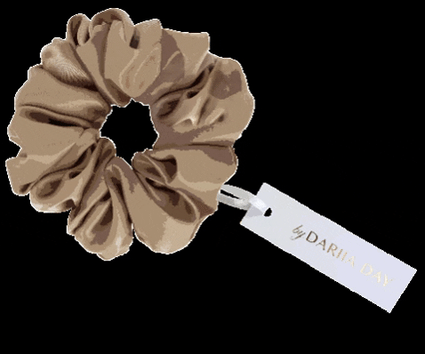 Beige Minimalist Scrunchie Moving Tag GIF
