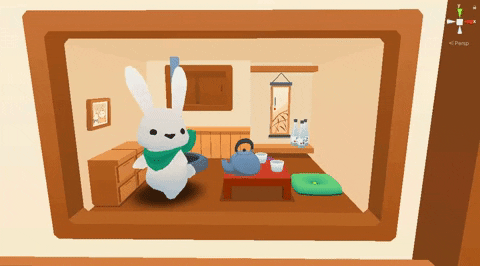 Beige Minimalist Bunny Home Sweet Home GIF