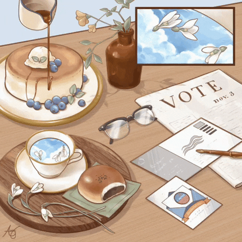 Beige Minimalist Breakfast Table Animation GIF