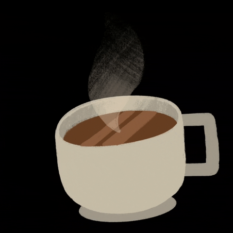Beige Minimalist Smoking Coffee GIF