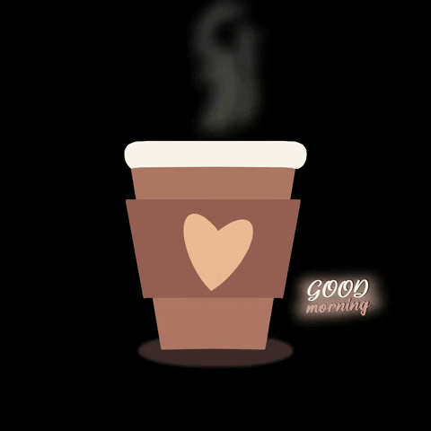 Beige Minimalist Good Morning Coffee GIF