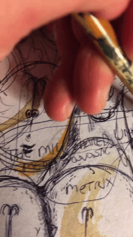 Beige Minimalist Drawing Sketches GIF