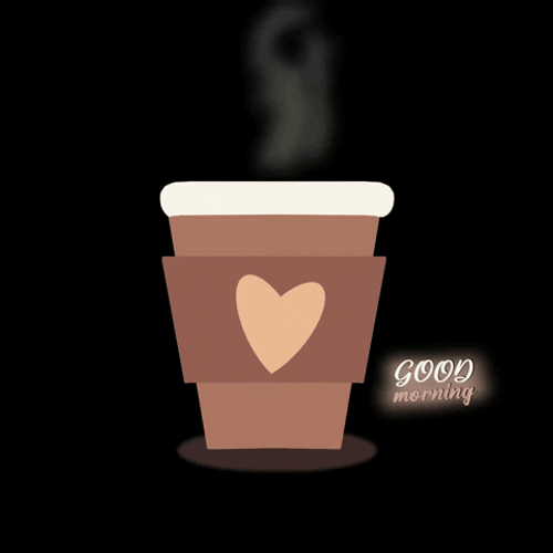 Beige Minimalist Good Morning Coffee GIF