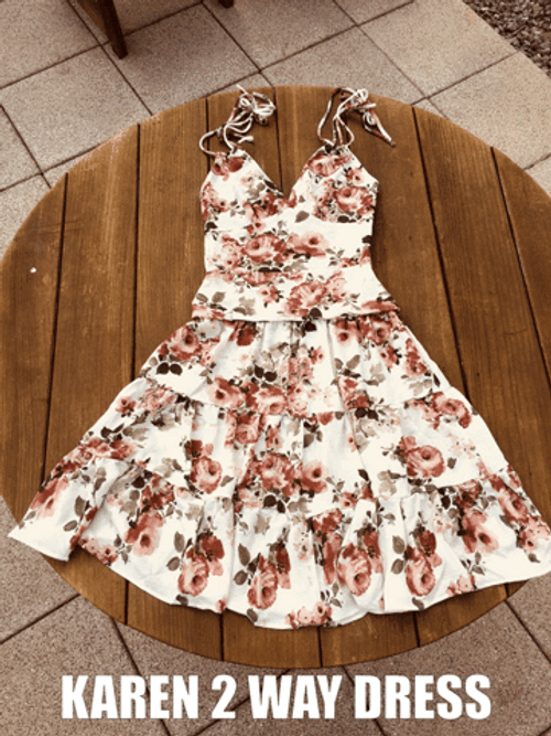 Beige Minimalist Karen Two Way Dress GIF