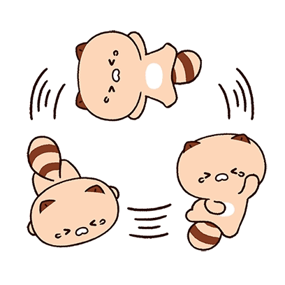 Beige Racoon Cartoon Circling GIF