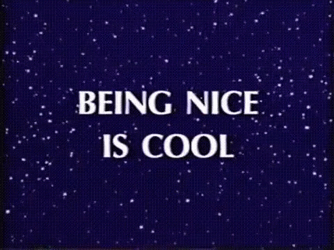 Being Nice Is Cool Poster on Purple Background