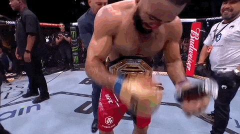 Belal Muhammad Pleased Praying Knelt Down GIF