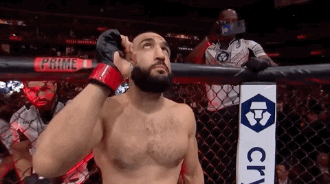 Belal Muhammad Pointing Up Thankful GIF