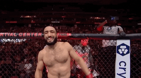 Belal Muhammad Showing Mouthguard GIF