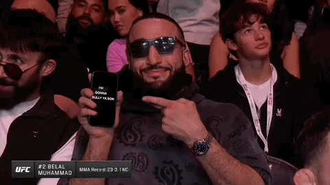 Belal Muhammad Showing Phone Screen GIF