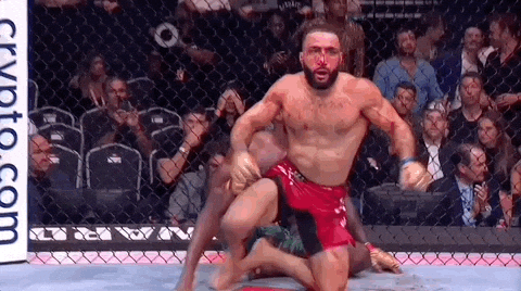 Belal Muhammad Standing Up Octagon Ring GIF