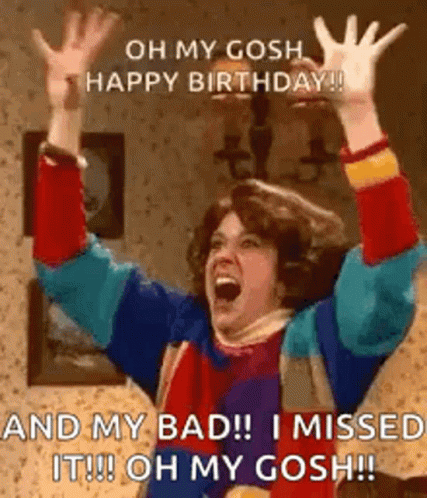 Kristen Wiig Greets Happy Belated Birthday GIF