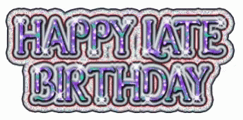 Belated Birthday Violet Sparkles GIF