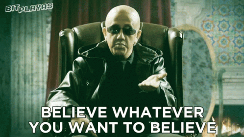 Believe Whatever You Want To GIF