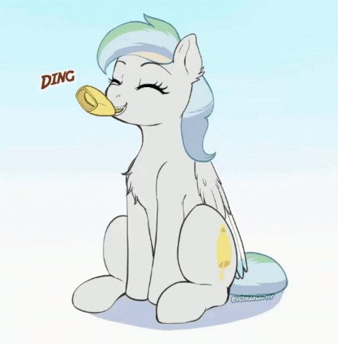 Bell Ringing White Unicorn GIF