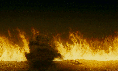Bellatrix Lestrange Escapes Burning Field GIF