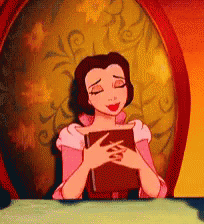 Belle Hugging A Book GIF