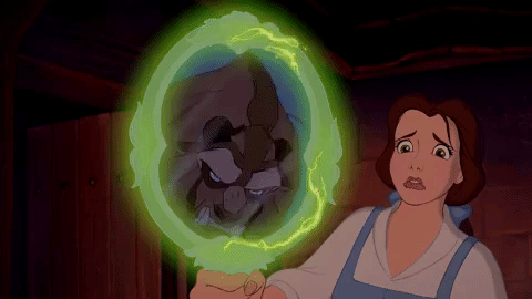 Belle Saw Beast On The Mirror GIF