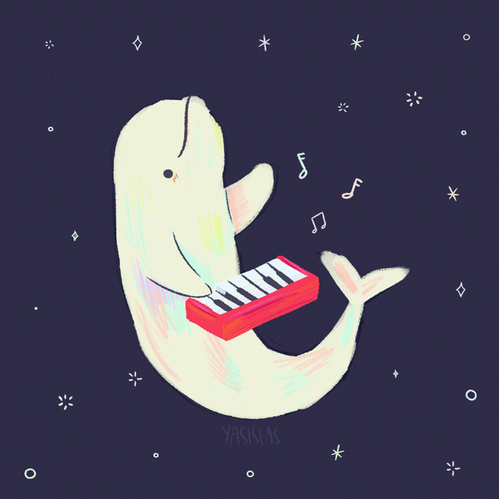 Beluga Playing A Piano GIF