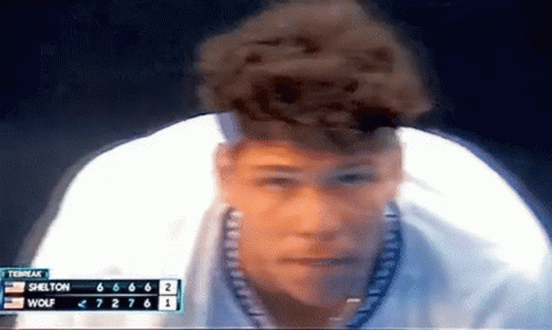 Ben Shelton Biting His Lower Lip GIF